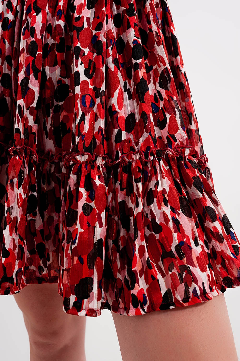 Minigonna con ruches in animalier