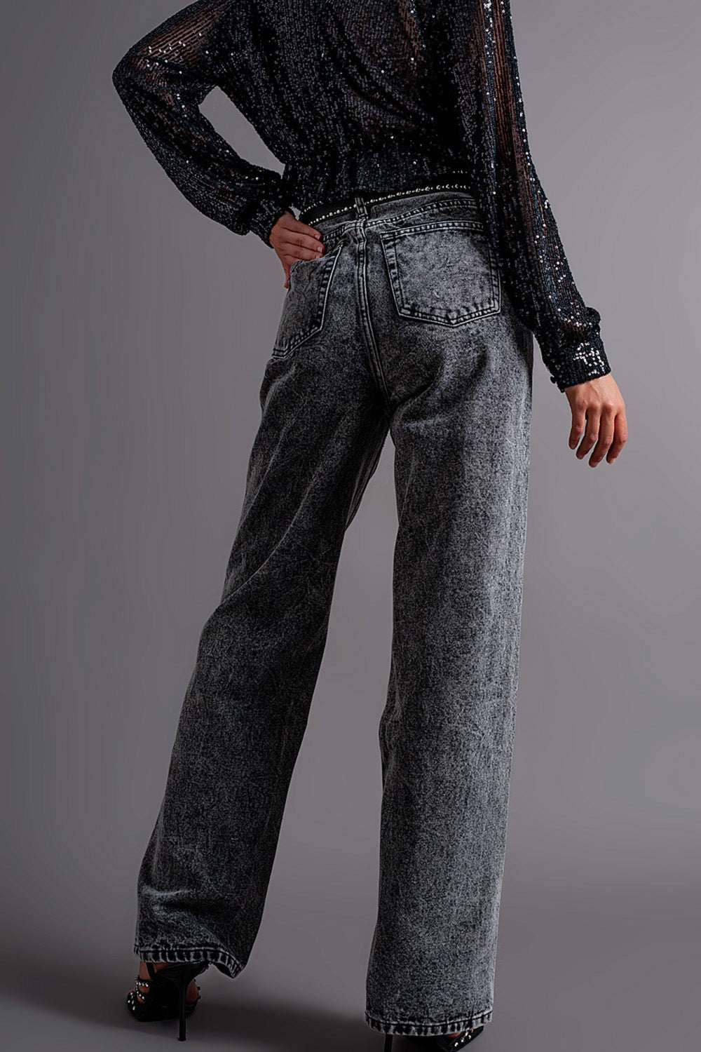 Mom jeans a vita alta neri