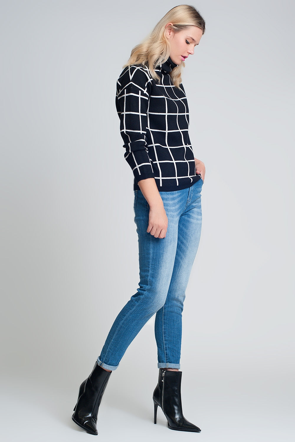 Mom jeans slim a vita alta lavaggio chiaro