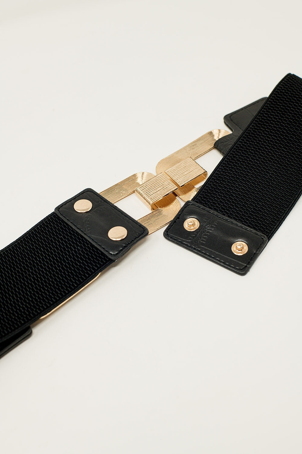 nastro elastico nero con fibbia triplo metallica