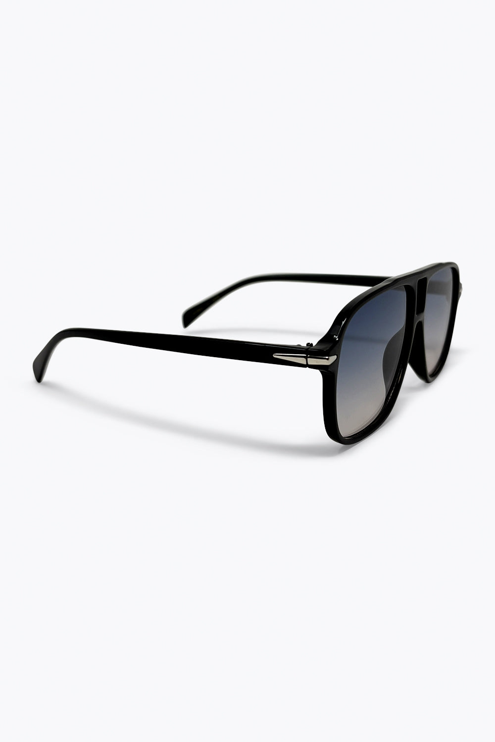 Occhiali da sole Aviator Oversize con doppio ponte e lente nera sfumata