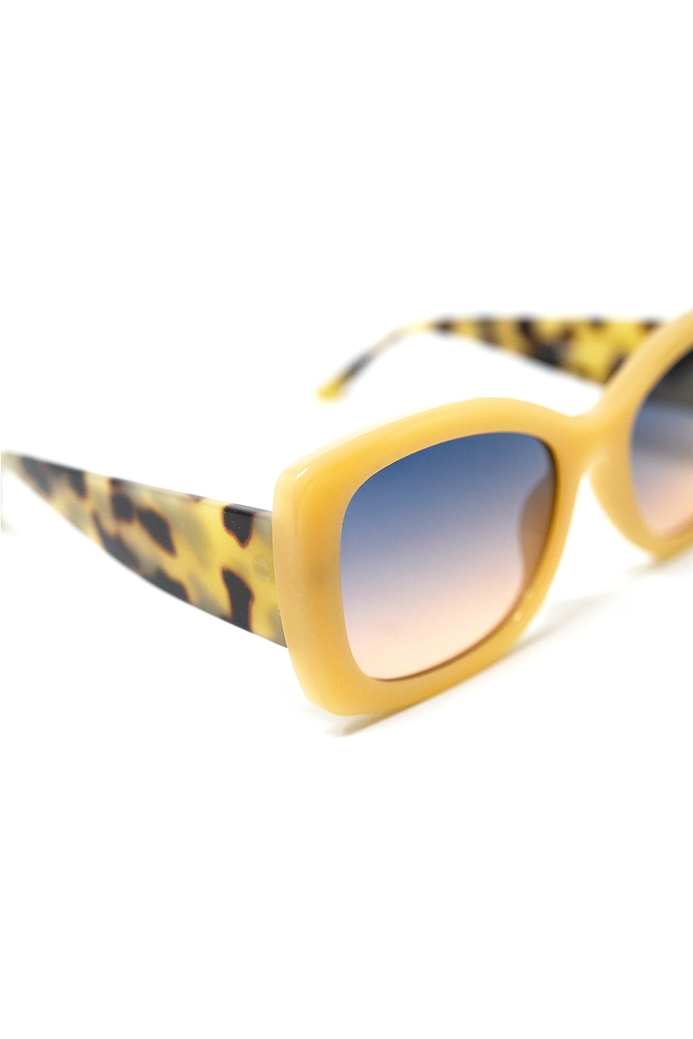 Occhiali da sole ovali oversize beige in acetato