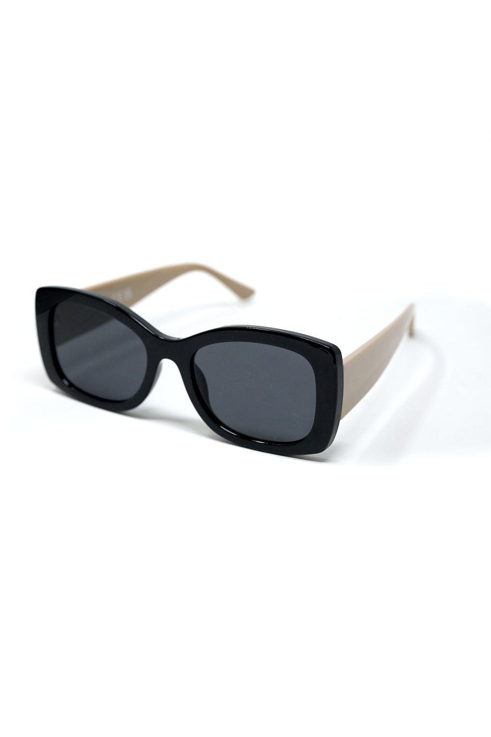 Occhiali da sole ovali oversize neri in acetato