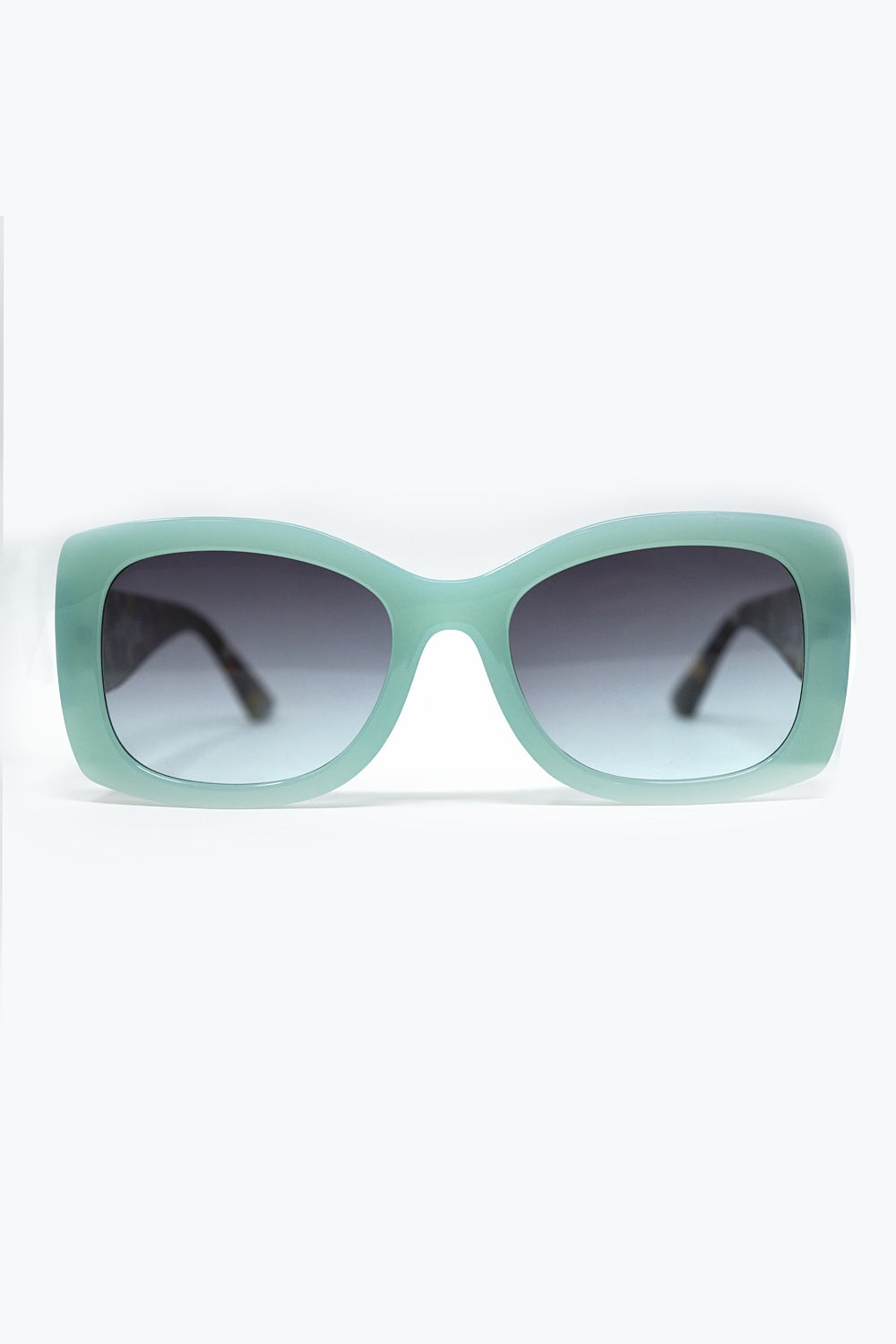Q2 Occhiali da sole ovali oversize verde menta in acetato