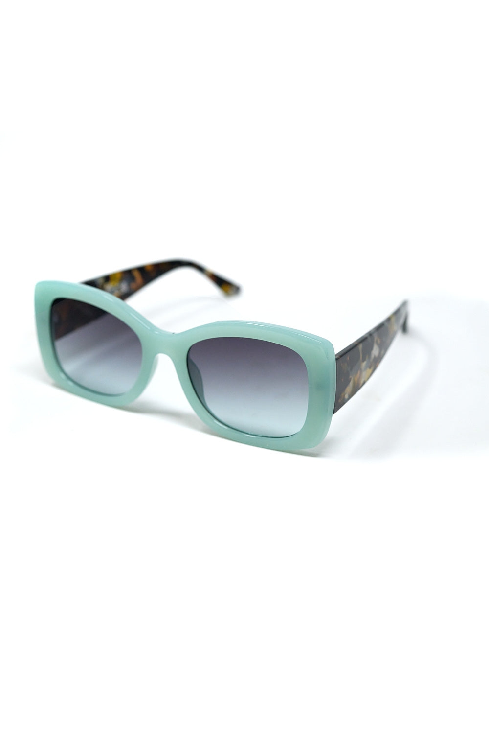 Occhiali da sole ovali oversize verde menta in acetato