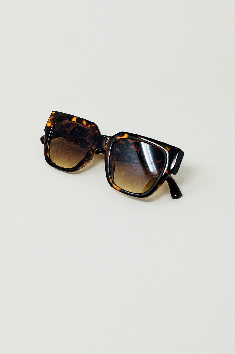 Occhiali da sole oversize in vintage marrone