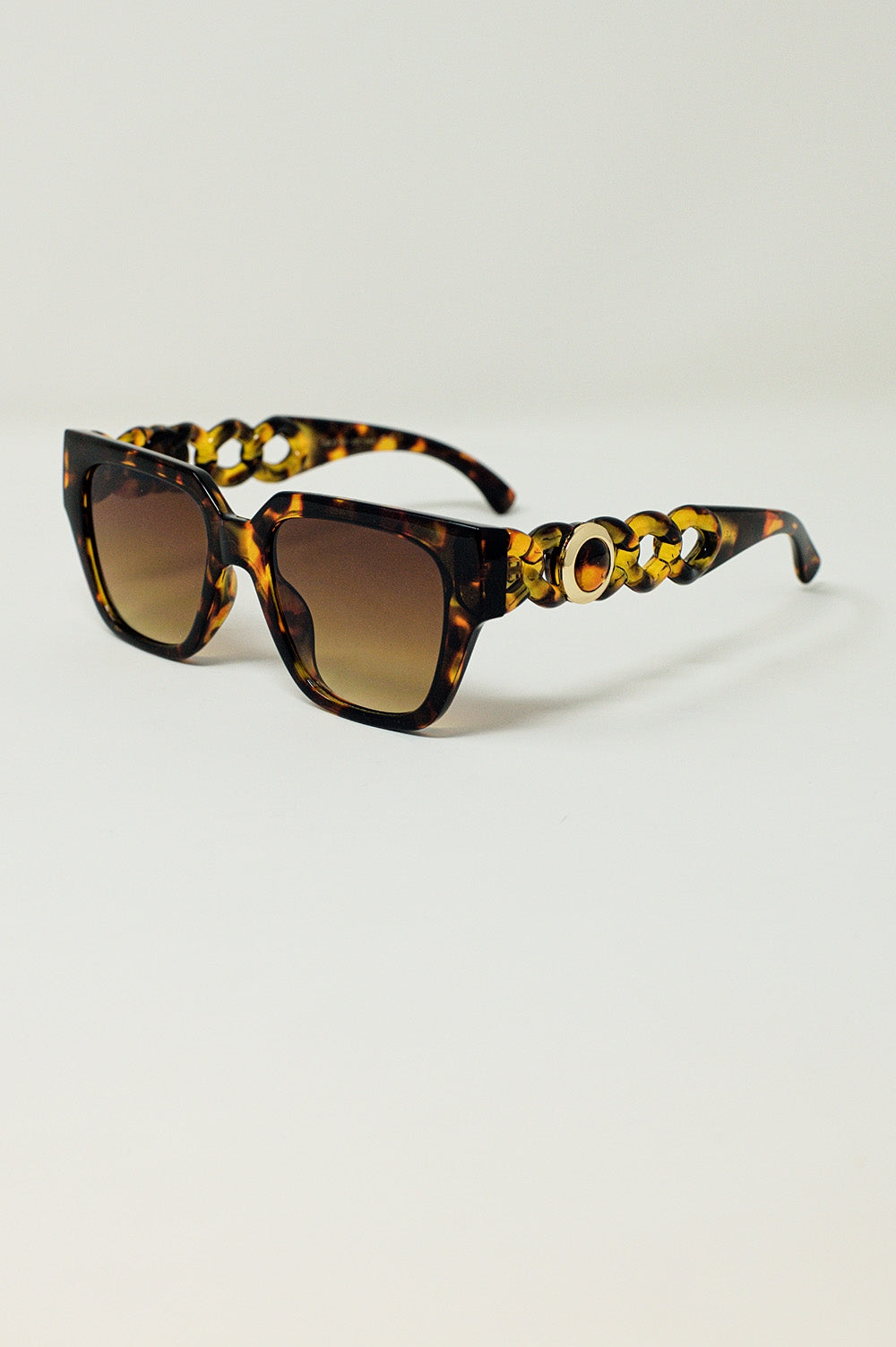 Occhiali da sole oversize in vintage marrone