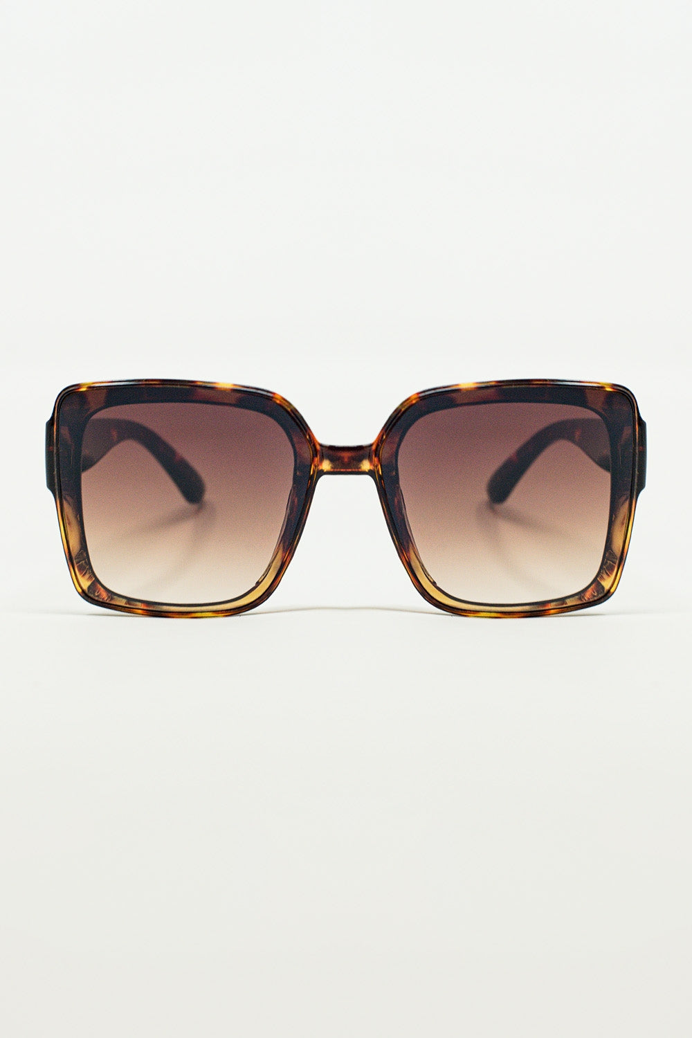 Q2 Occhiali da sole squadrati oversize Cat Eye in marrone