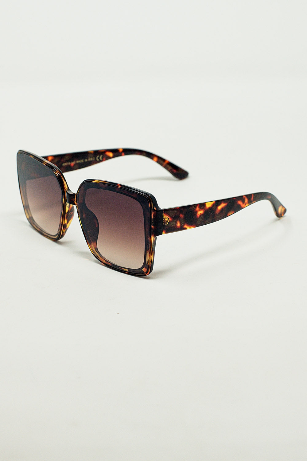 Occhiali da sole squadrati oversize Cat Eye in marrone