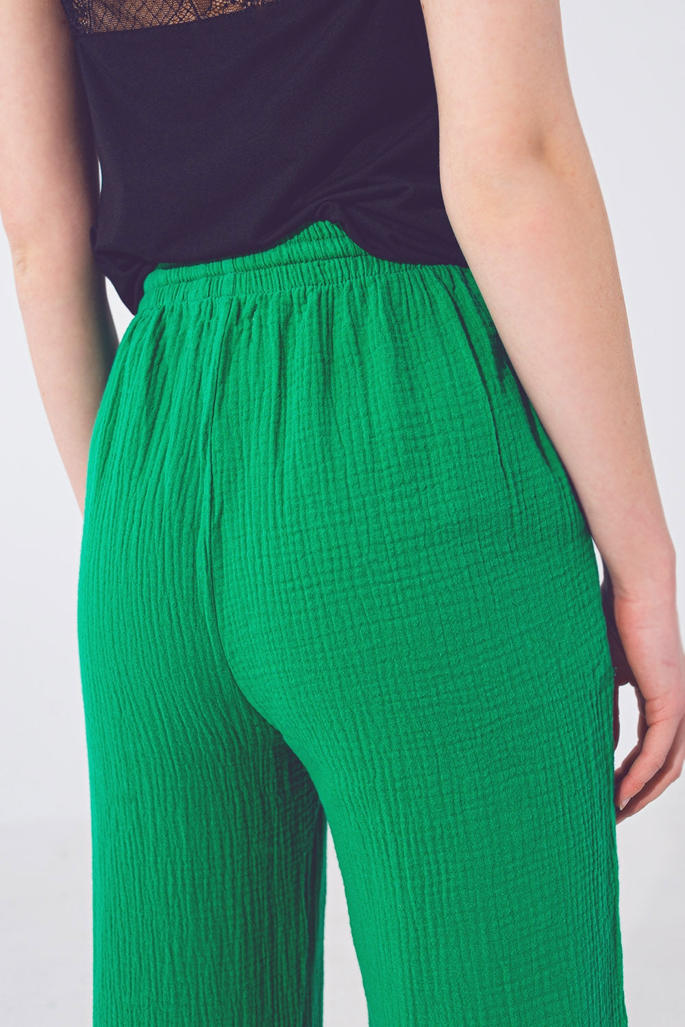 Pantalone Lungo e Strutturati di Colore Verde