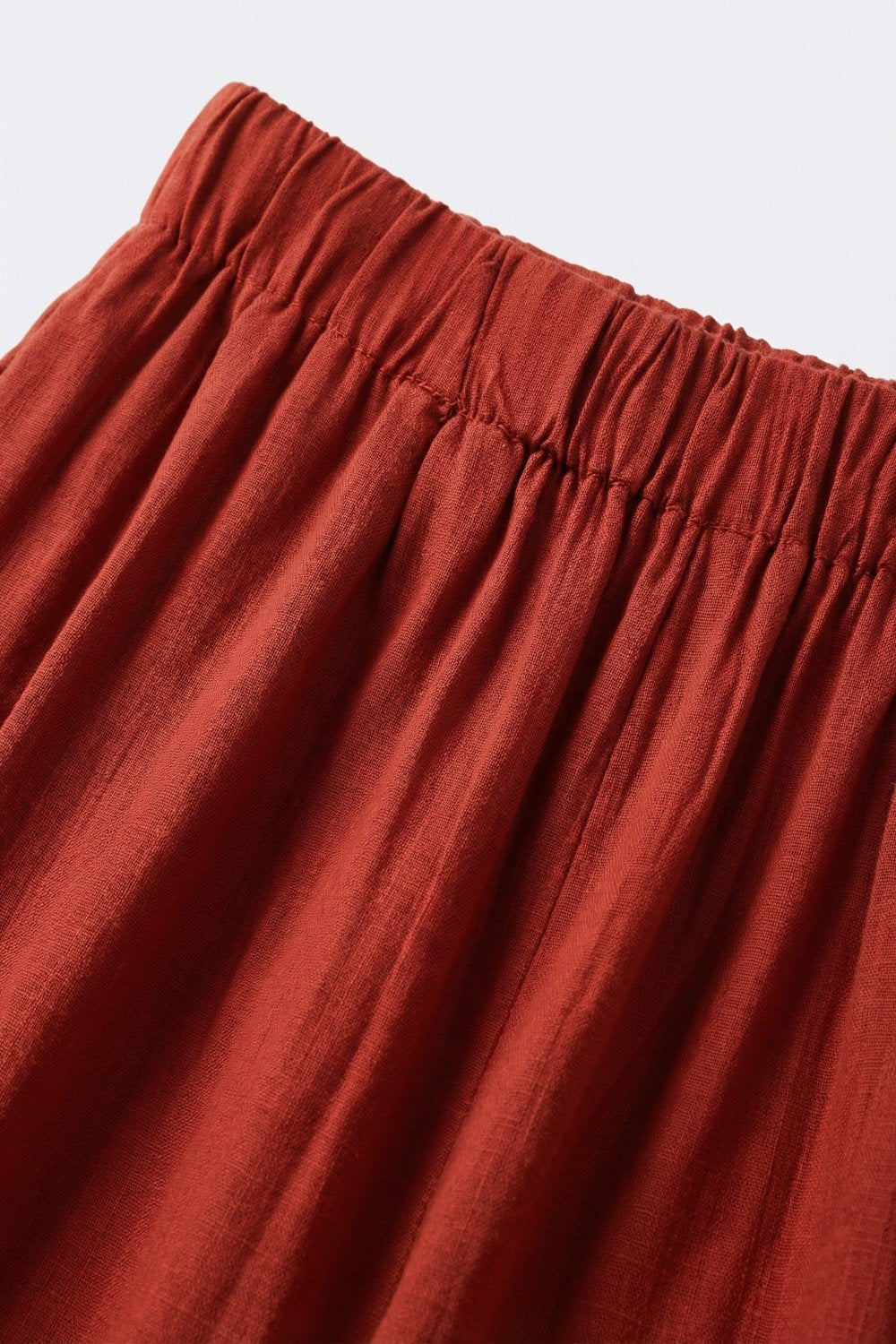 Pantaloni a Gamba Larga in Terracotta Vestibilità Rilassata Leggeri