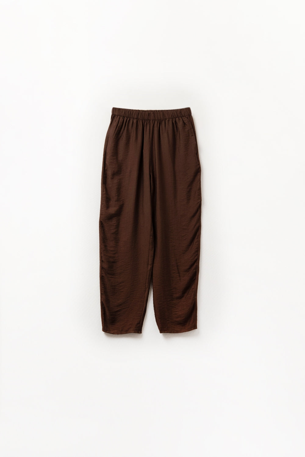 Pantaloni estivi con vita elastica e tasche in marrone