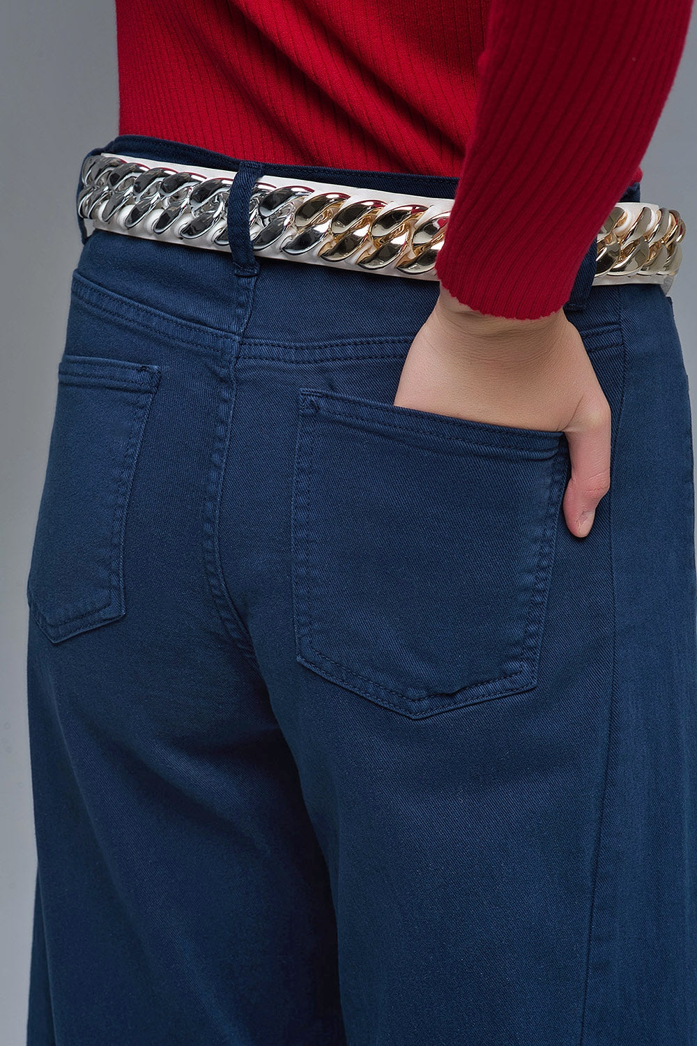 Pantaloni extra larghi a zampa di gallina