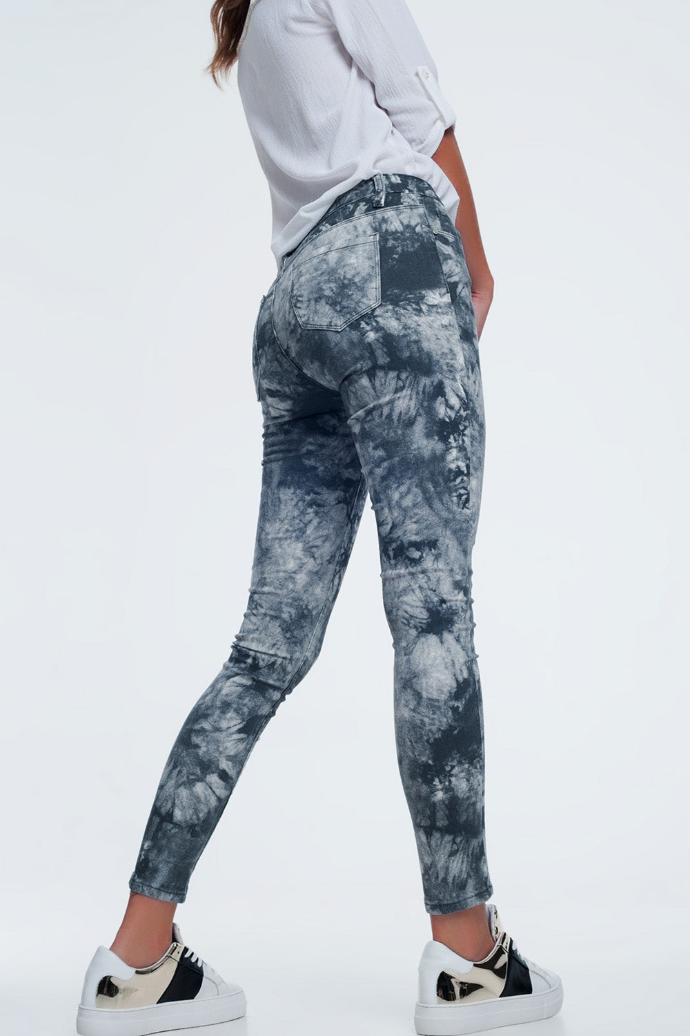 Pantaloni grigi colorati slim