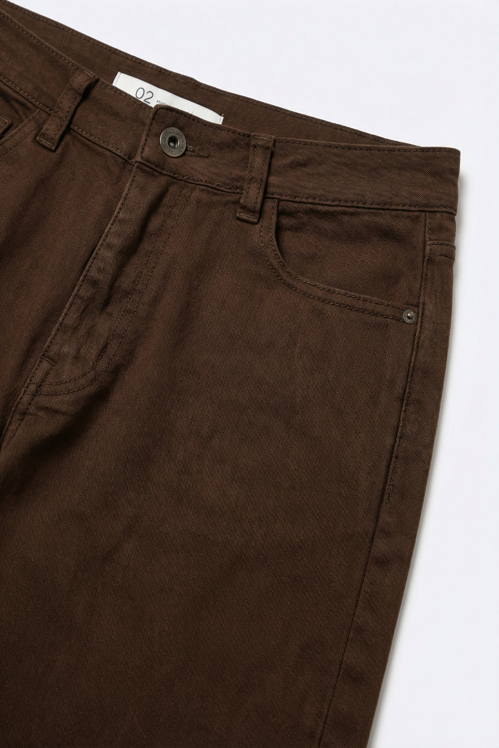 Pantaloni in cotone elasticizzato a gamba extra larga in marrone