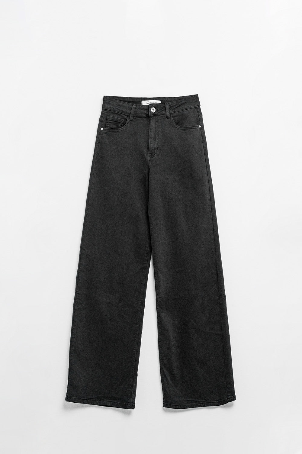 Q2 Pantaloni neri a vita alta a gamba larga