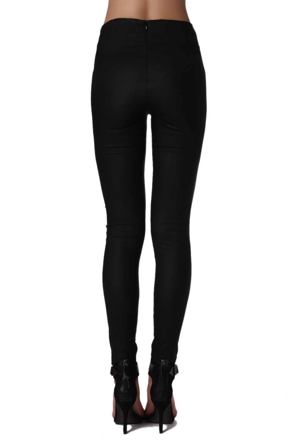 Pantaloni nero skinny a vita alta di alta qualità