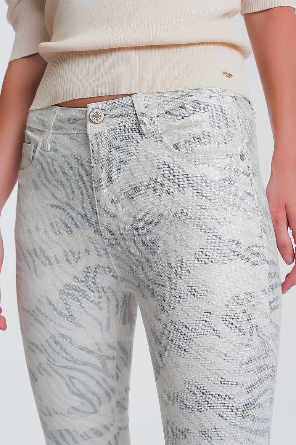 Pantaloni super skinny con ghette mimetici