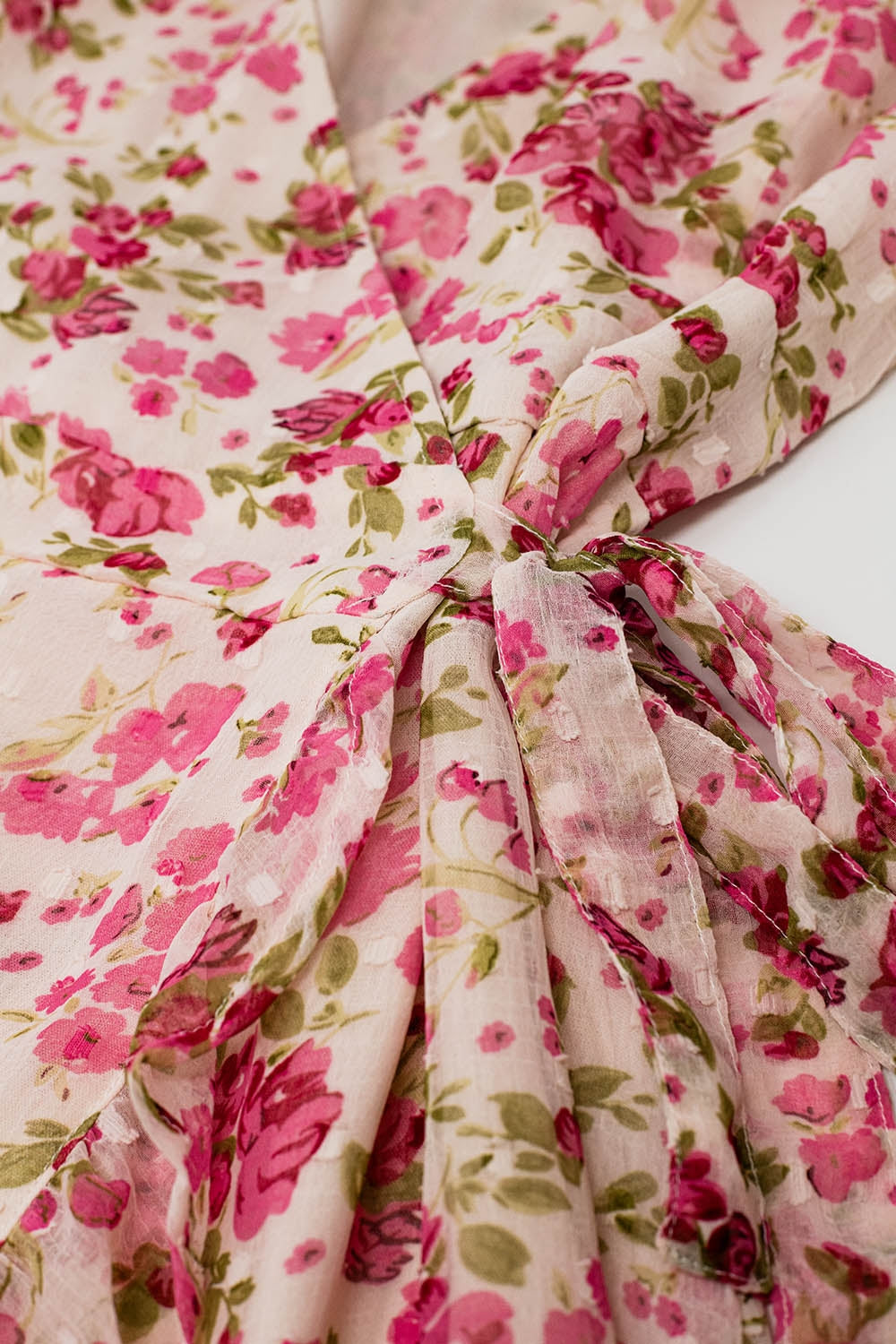 Plumetti - Vestito corto a portafoglio con stampa floreale rosa