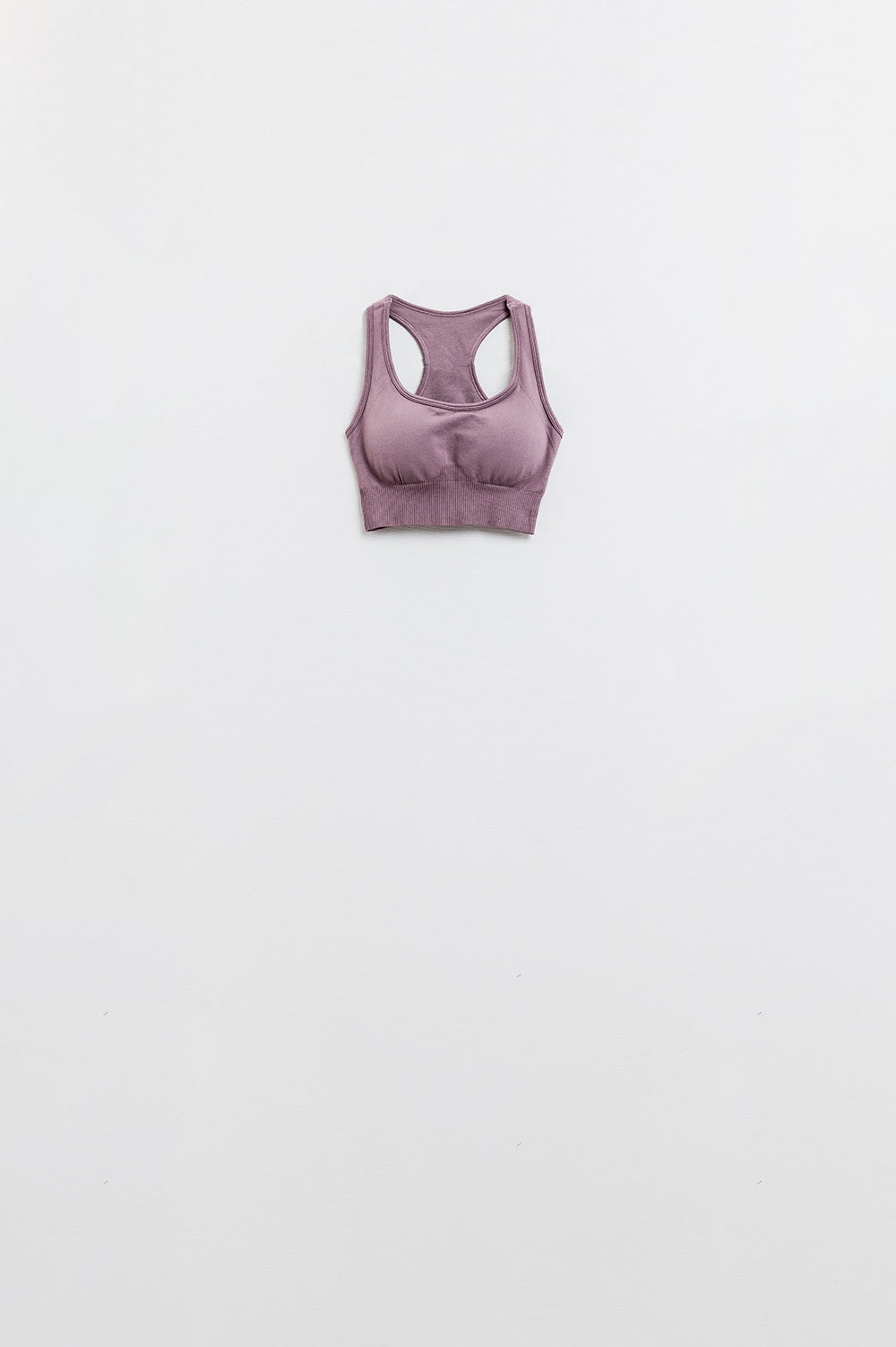 Q2 Reggiseno sportivo a coste color malva