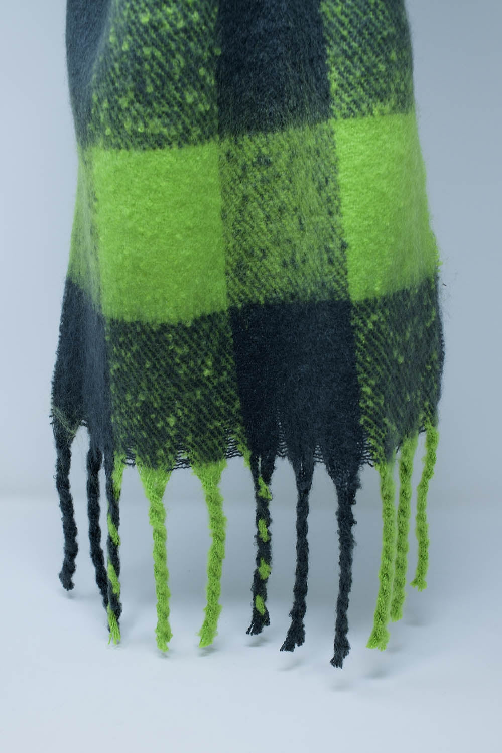 Sciarpa chunky a quadri verde chiaro e scuro