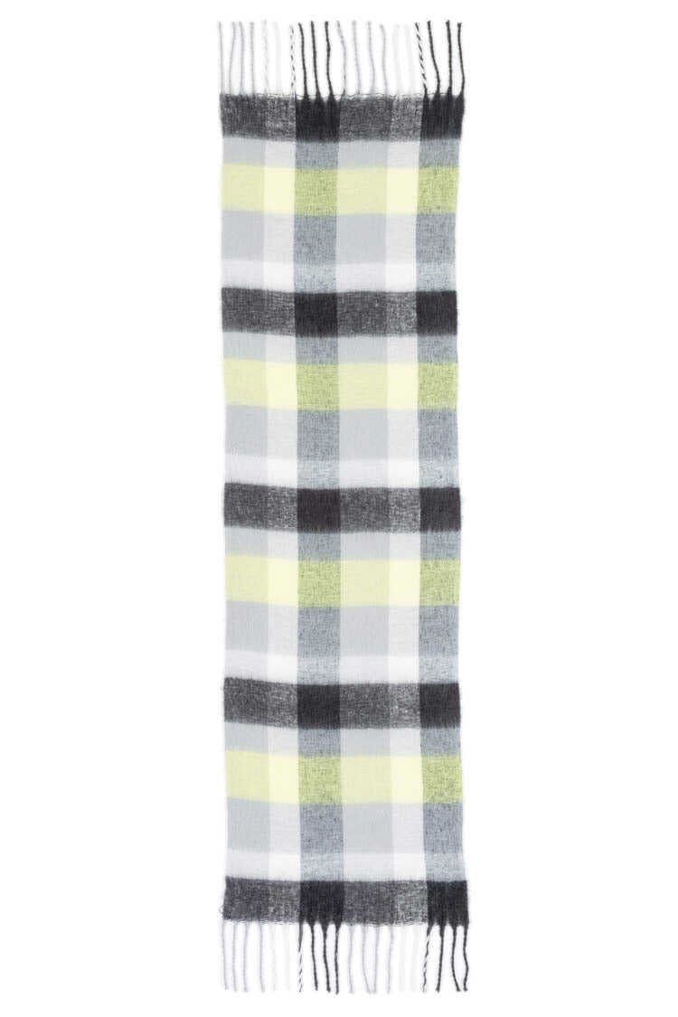 Sciarpa con frange a quadri di colore grigio
