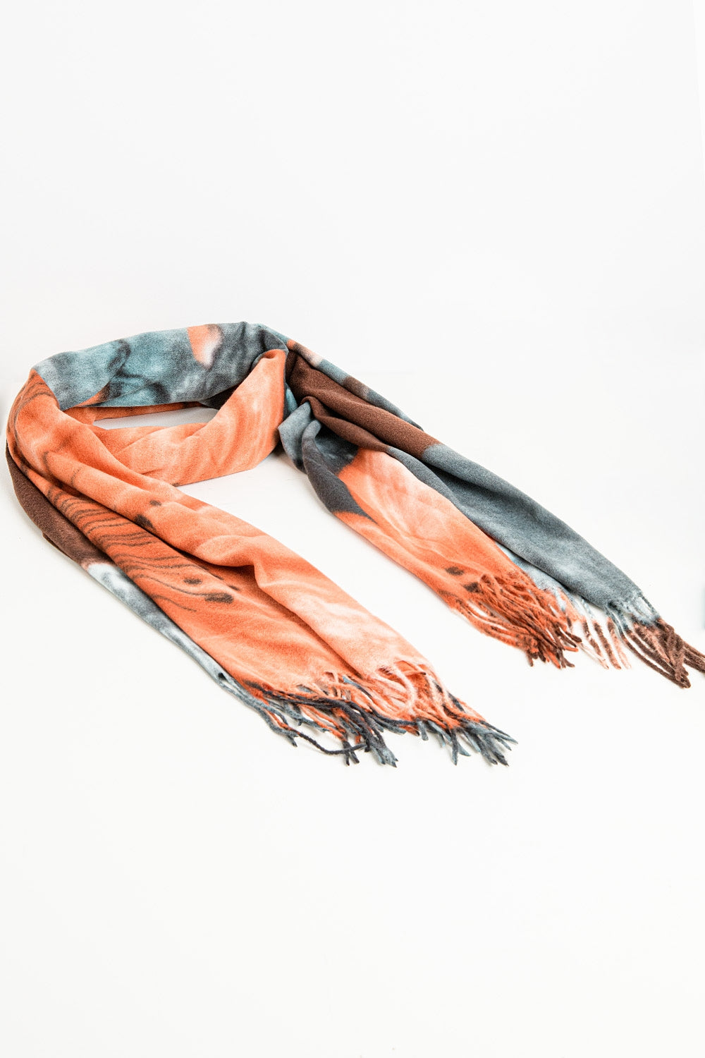 sciarpa con stampa di fiori d'arancio