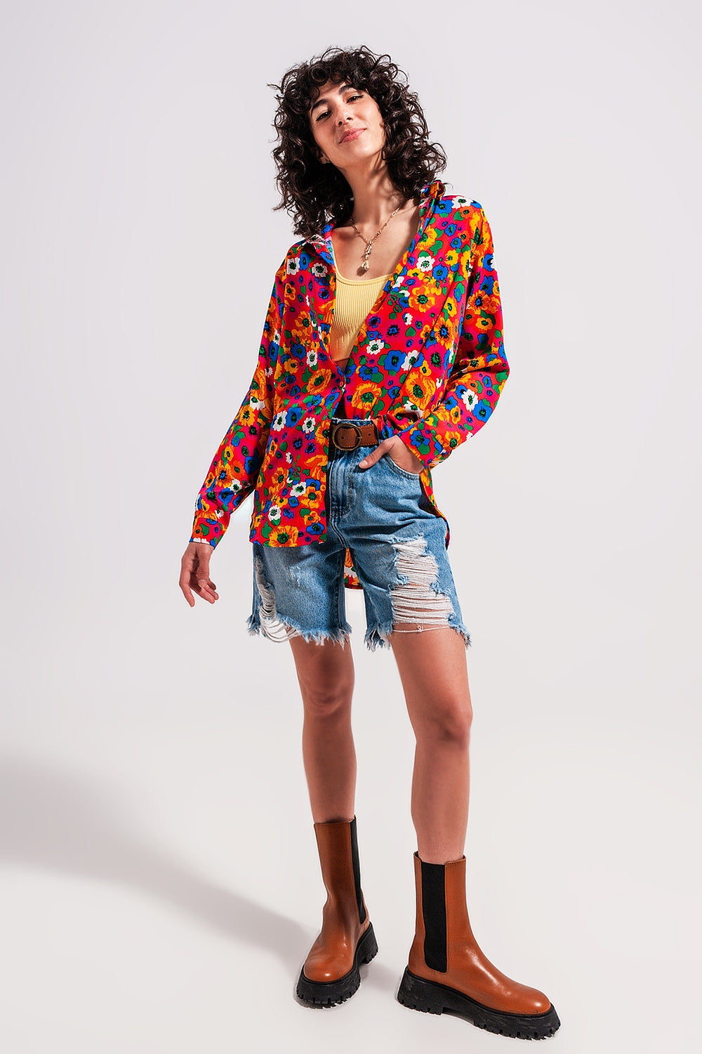 Shorts sfilacciati denim chiaro