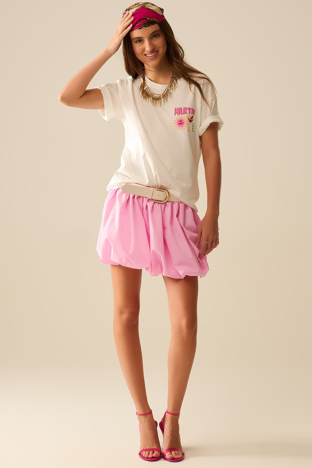 t-shirt bianca made in Italy con logo grafico Martini