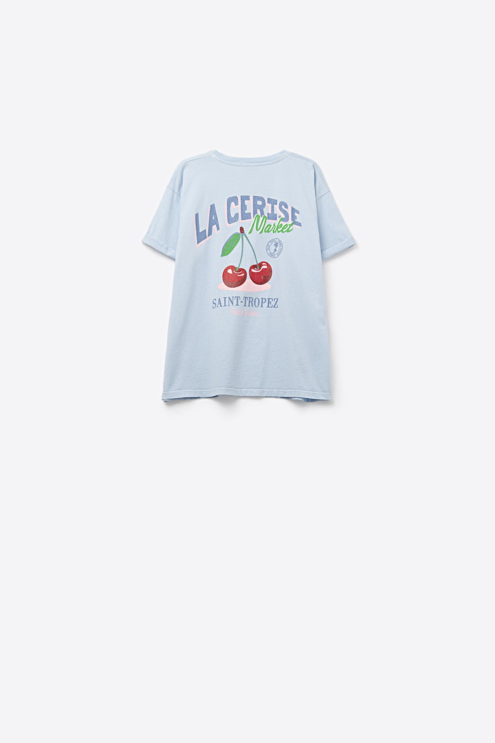 T-shirt blu con grafica La Cerise Market Saint-Tropez