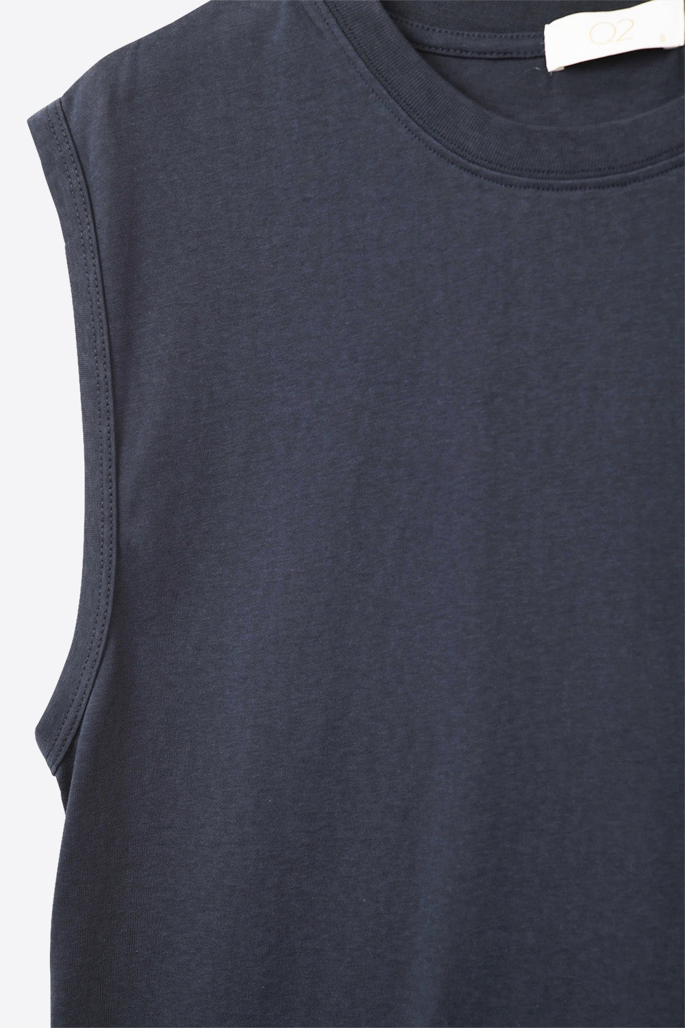 T-shirt in cotone senza maniche Navy