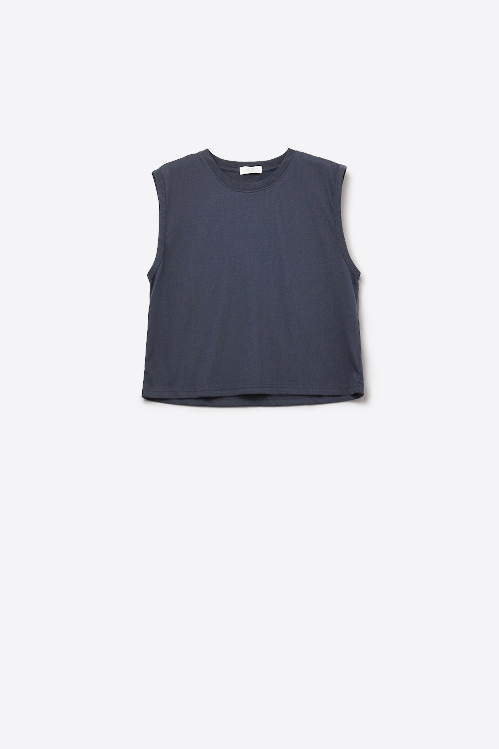 T-shirt in cotone senza maniche Navy