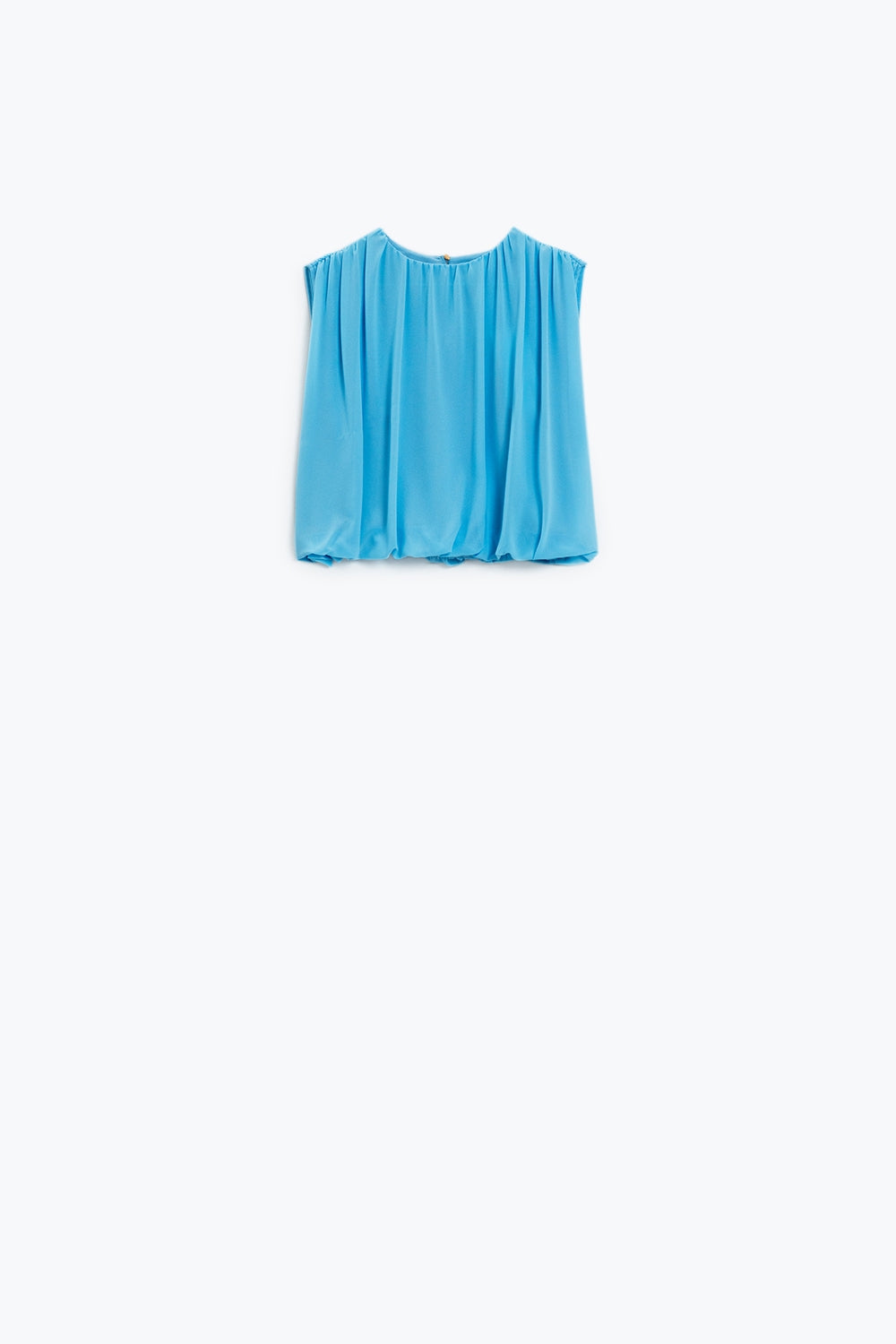 Top blu con ruche