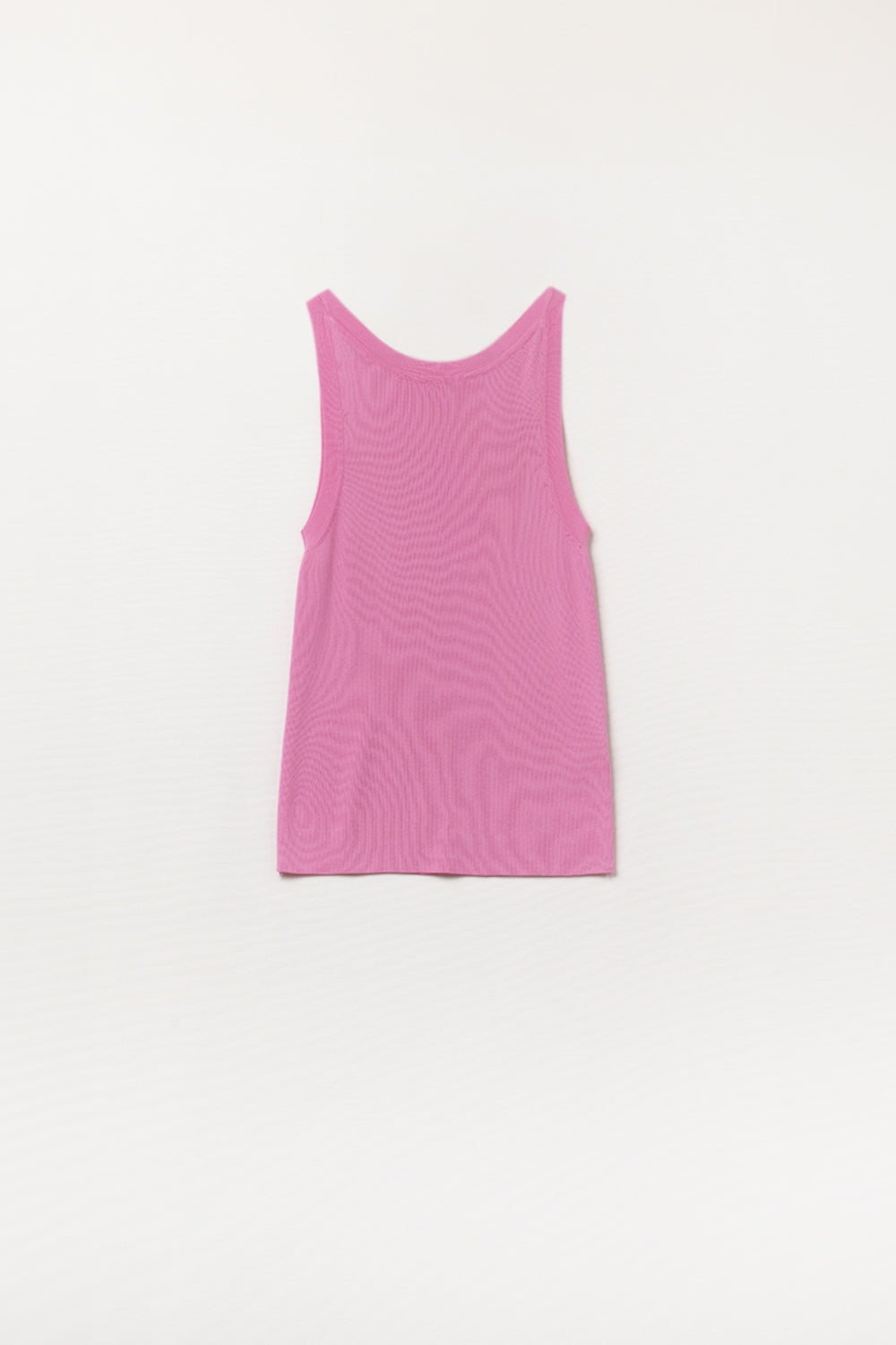 Top fucsia senza maniche in maglia a coste