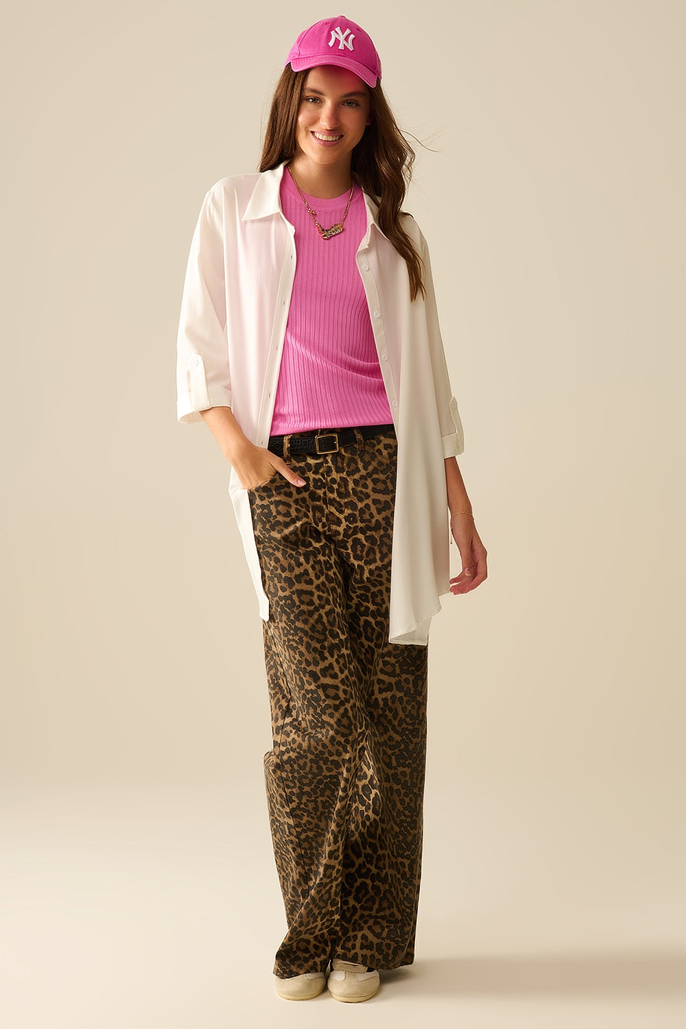 Top in maglia a costine senza maniche in fucsia