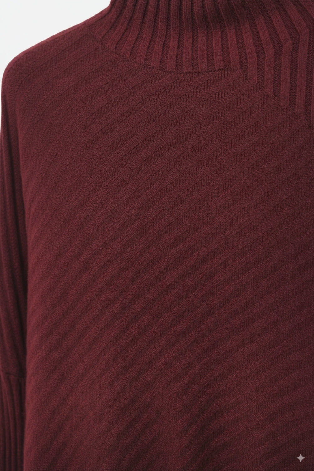 Tunica in maglia a coste asimmetrica bordeaux