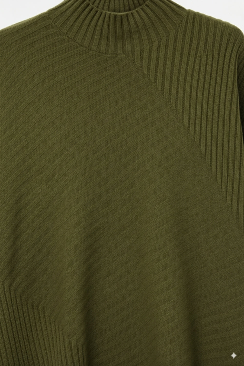 Tunica in maglia a coste asimmetrica Khaki