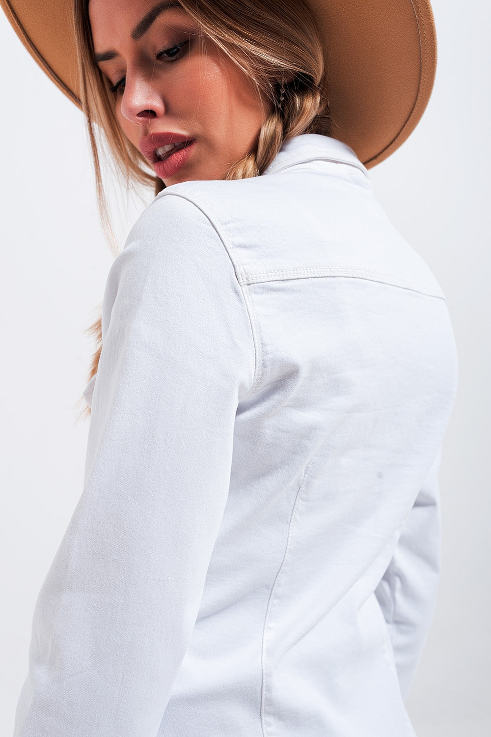 Camicia in denim bianca in cotone
