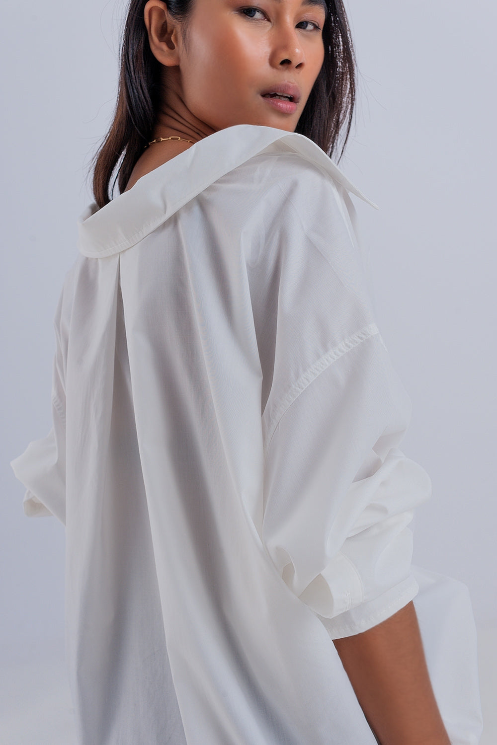 Camicia poplin oversize comoda color crema