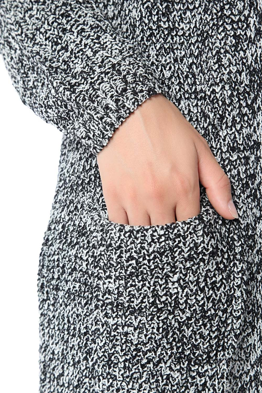 Cardigan lungo nero e bianco