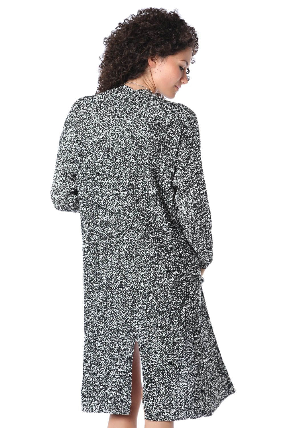 Cardigan lungo nero e bianco