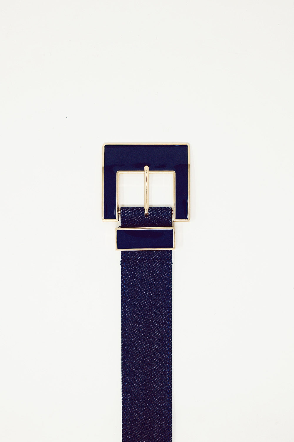 cintura fibbia quadrata colore denim scuro
