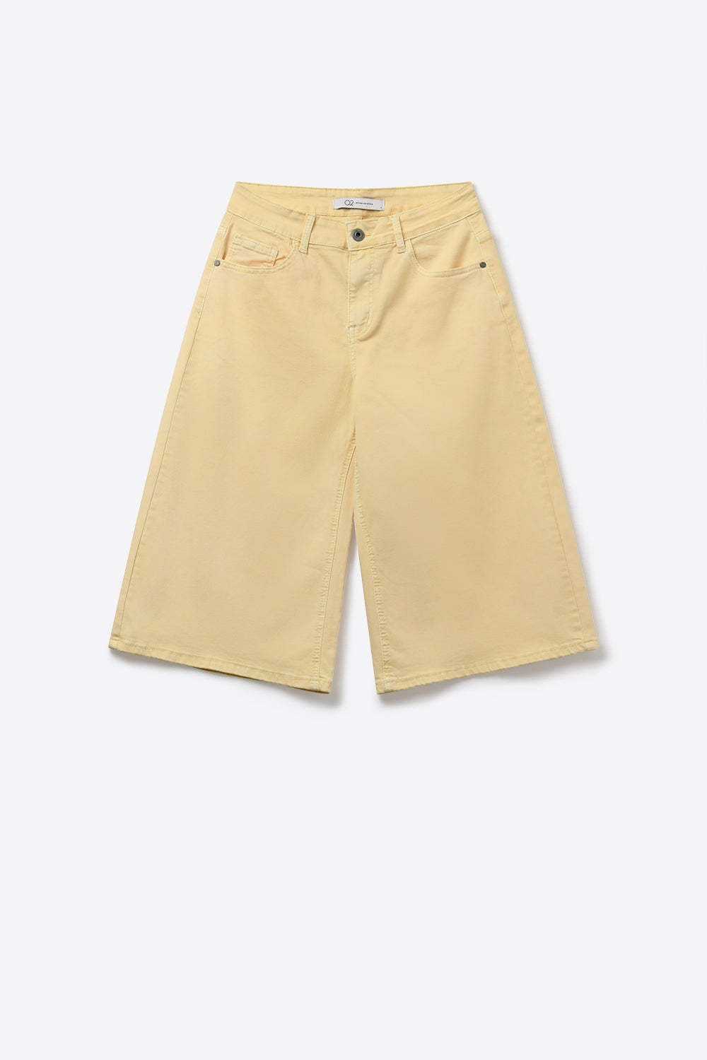 Bermuda in denim elasticizzato color Giallo Burro