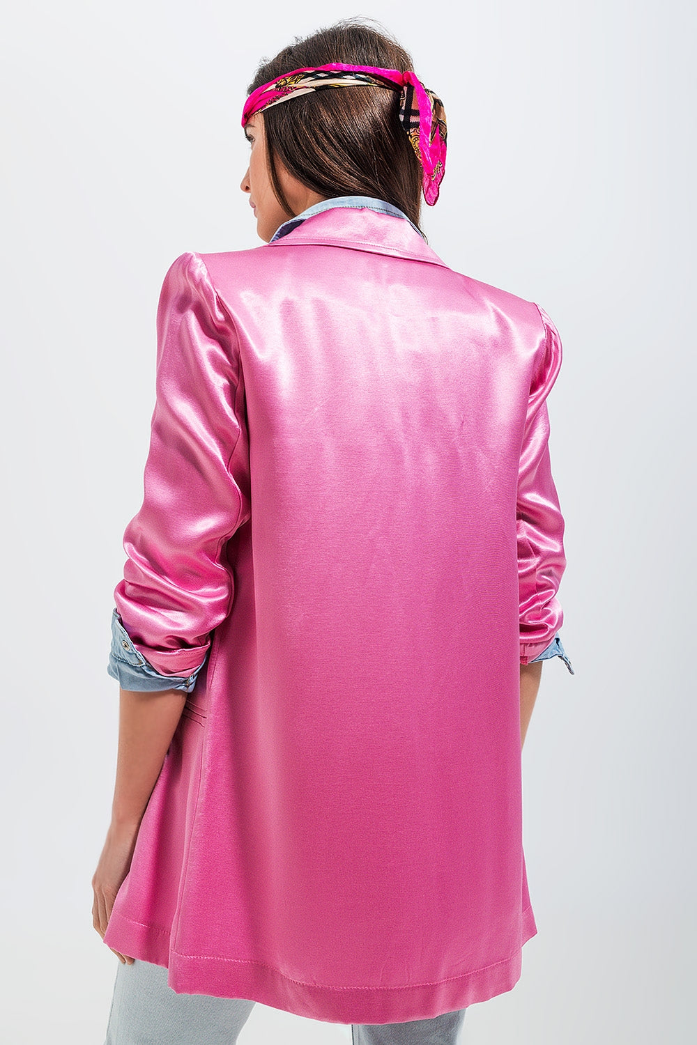 Blazer di raso color rosa