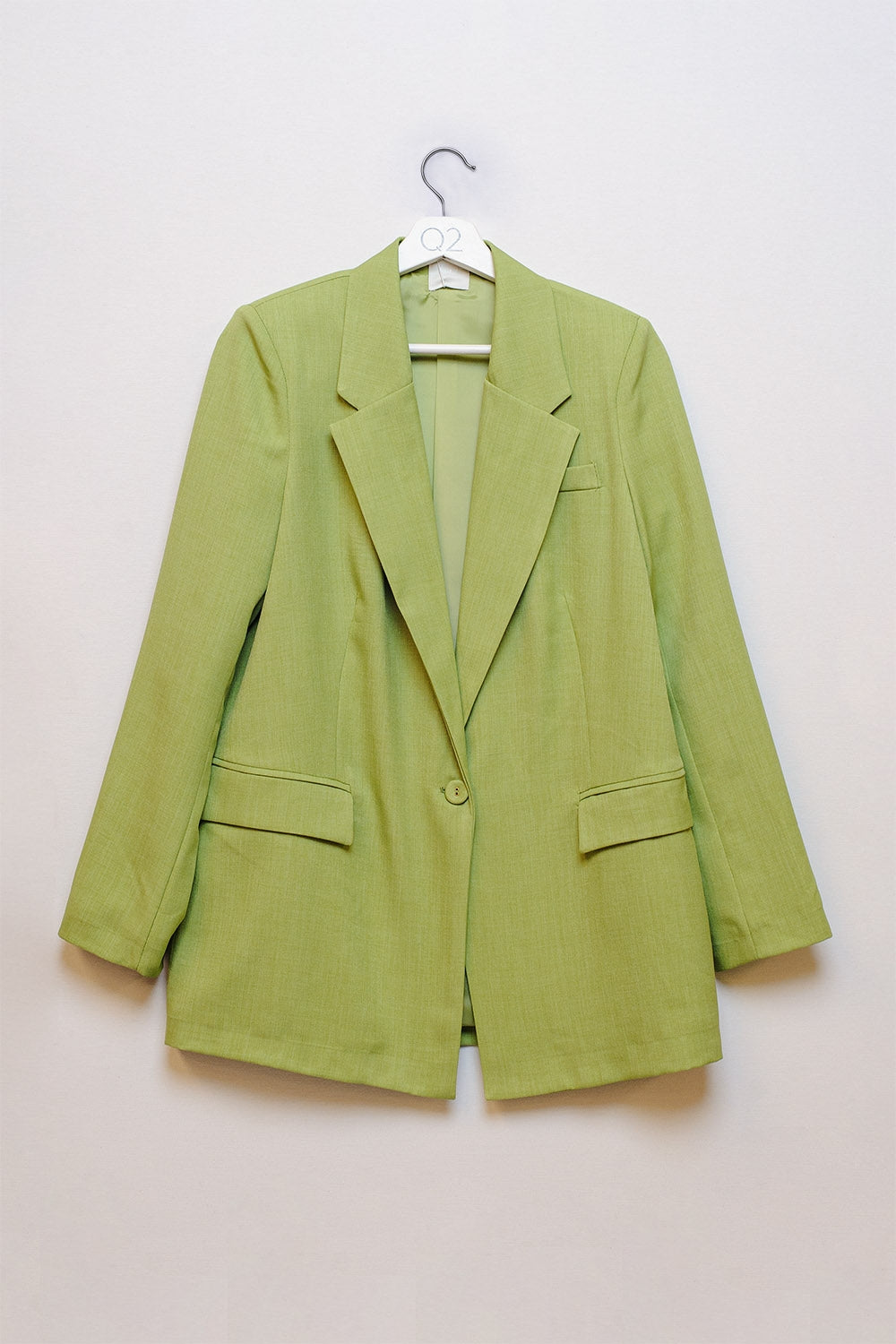 Q2 Blazer oversize in tessuto a rilievo verde