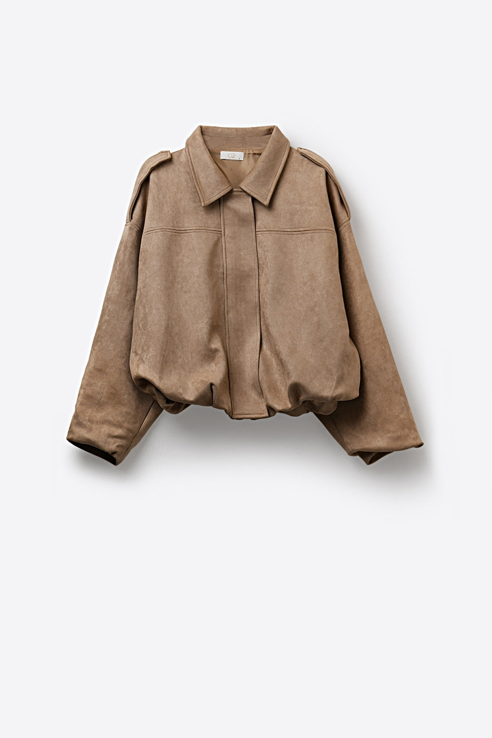 Bomber cropped con effetto scamosciato