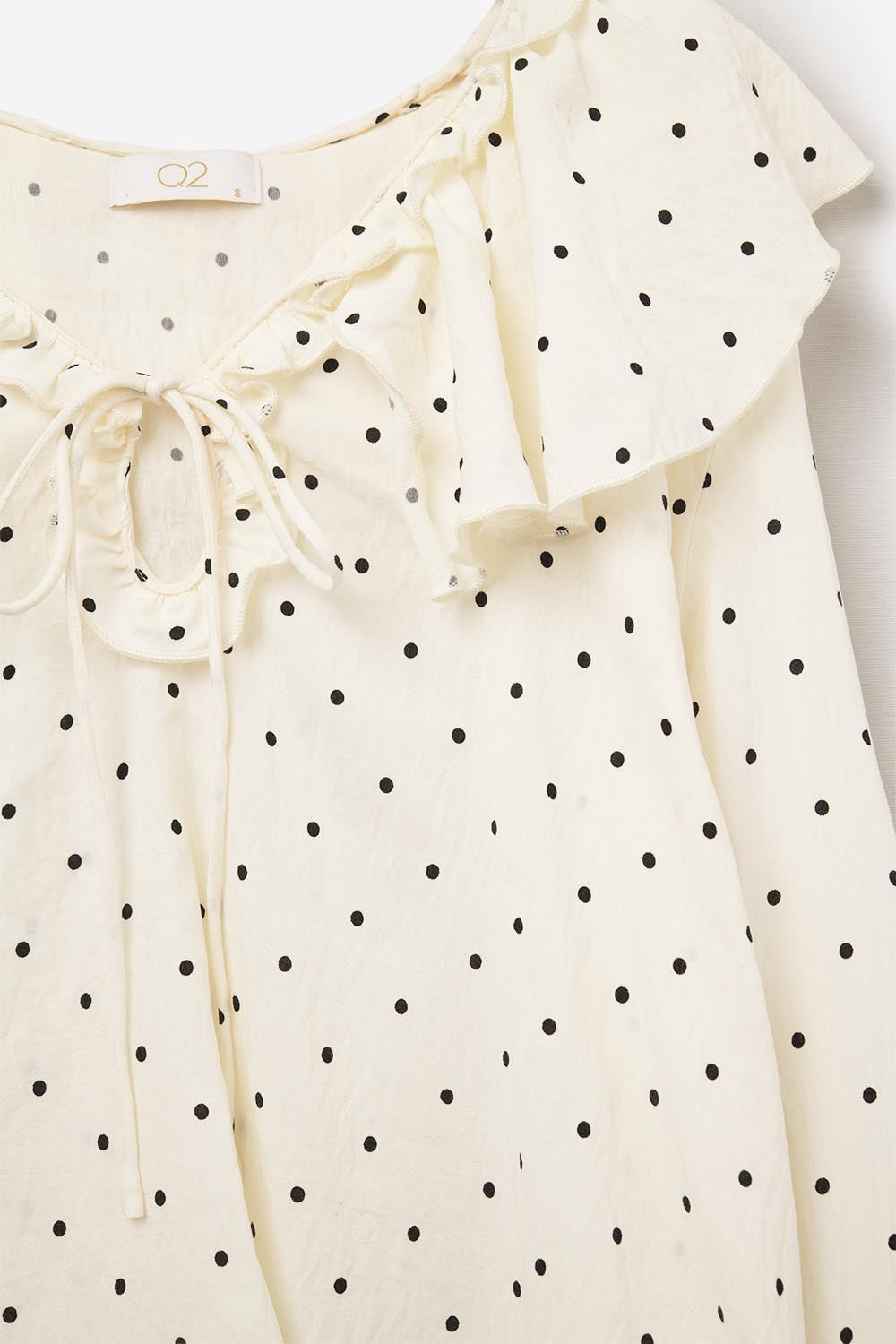 Camicetta a pois increspata con maniche svasate