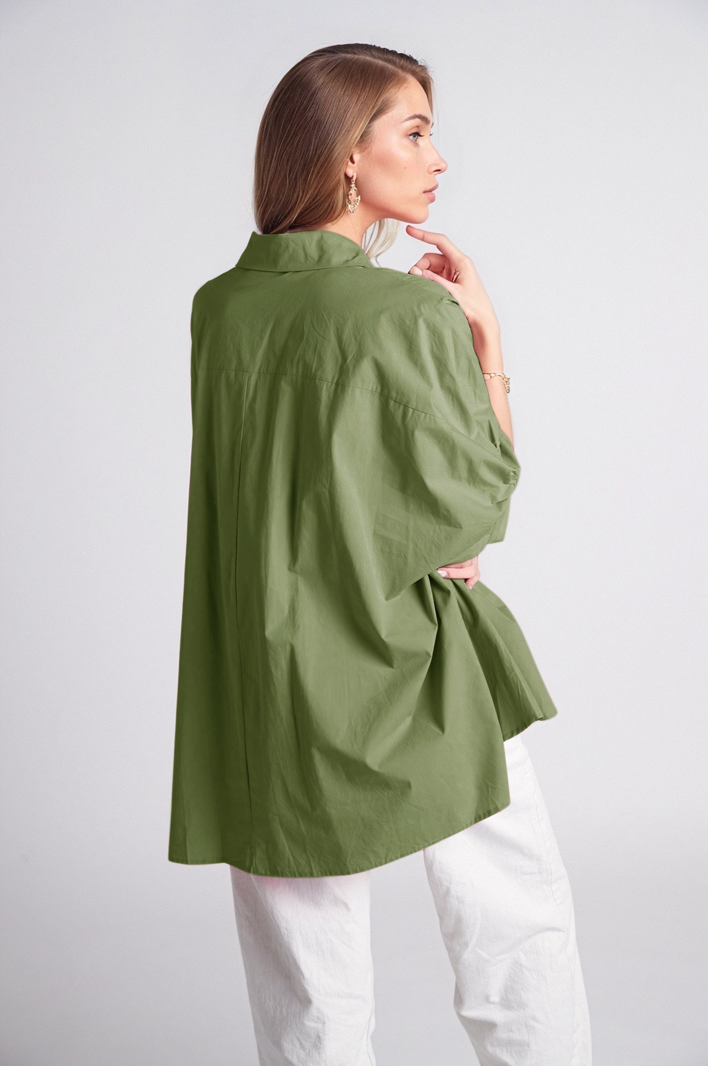 Camicetta oversize verde a maniche corte