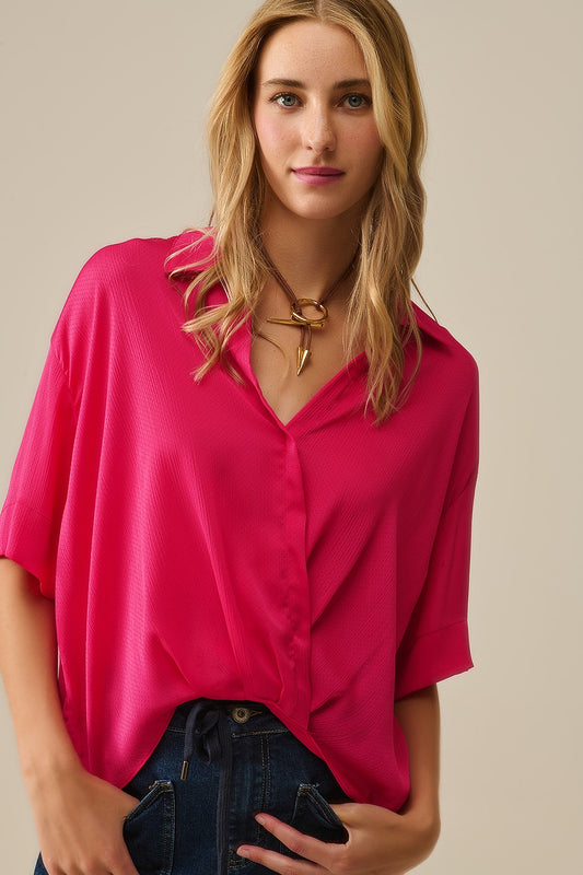 Q2 Camicia a portafoglio in fucsia