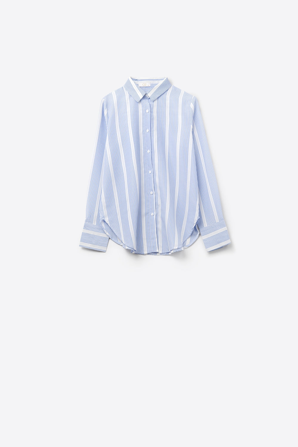 Camicia a righe in morbido tessuto blu e bianco